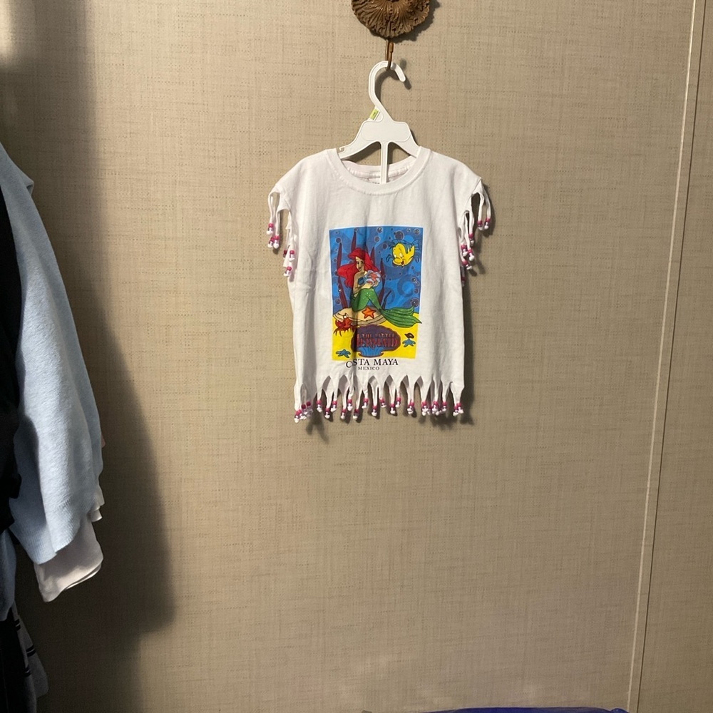 Colorful Graphic Kids T-Shirt with Fringe